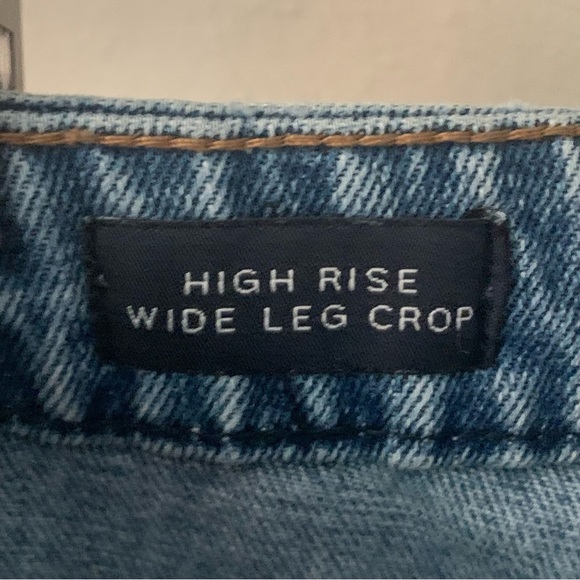 HABITUAL Wide Leg High Rise Crop Distressed Jeans Size 14 - Picture 3 of 16